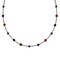 Sterling Silver .925 Genuine Hematite and Carnelian Stone Bar and Bead Necklace